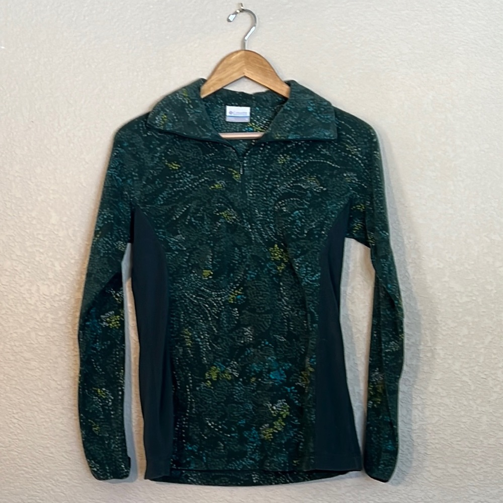Green Print Columbia Fleece Pullover